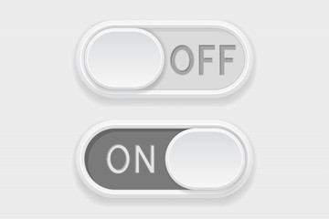 Wall Mural - toggle switch buttons. on and off gray buttons