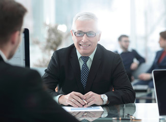 Canvas Print - project Manager conducts an interview with a new employee