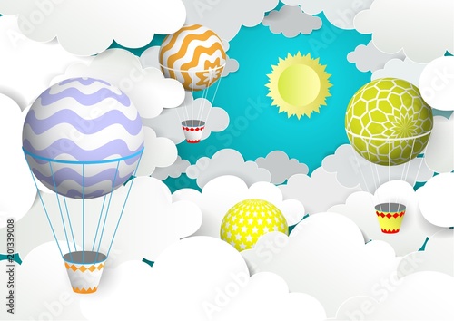 balonow-na-ogrzane-powietrze-na-niebie-ilustracji-wektorowych