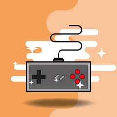 Canvas Print - video game classic controller video game vector illustration