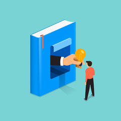 Wall Mural - flat design illustrations concept book is knowledge and big idea for people. vector illustrate.
