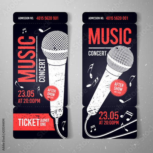 vector illustration music concert ticket design template concert ticket design template