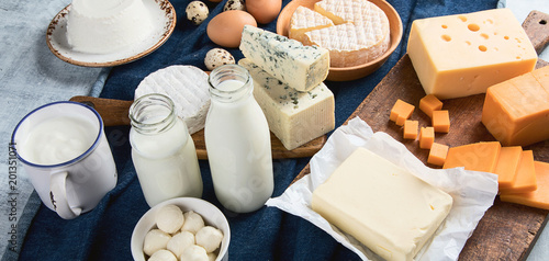 Fotomural Different types of dairy products