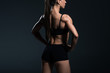 © LIGHTFIELD STUDIOS - back view of sportswear with muscular body,  isolated on grey