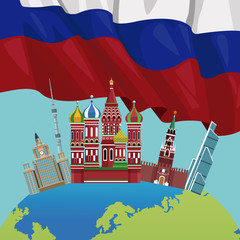 Wall Mural - Russia travel poster vector illustration graphic design