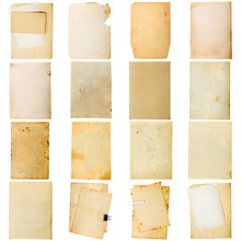 Retro Weathered Paper Collage Isolated On White Background