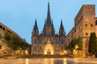 © Prasit Rodphan - Panorama of Barcelona Cathedral of the Holy Cross and Saint Eulalia during morning blue hour, Barri Gothic Quarter in Barcelona, Catalonia, Spain.