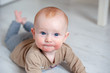 Allergies, flaking and wounds, atopic dermatitis on the face of a baby