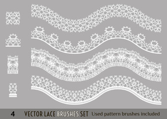 Wall Mural - frame lace ornament set, pattern brush.