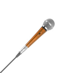 Music and sound - Vintage orange vocal microphone isolated