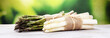 Bunch of fresh white asparagus and green asparagus