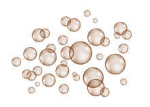 Fizzing Air Chocolate  Bubbles On White  Background.