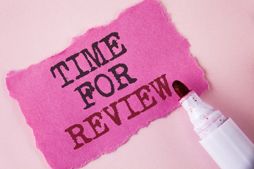 Wall Mural - word writing text time for review. business concept for giving feedback evaluation rate job test or 