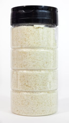 Wall Mural - Jar of shredded parmesan cheese.
