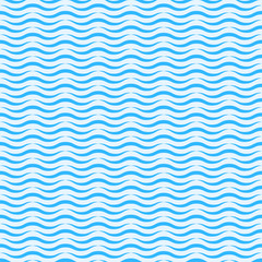 Wall Mural - Seamless Blue Wave Pattern #Vector Graphics