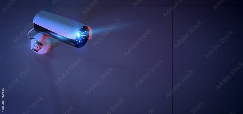 Security CCTV camera system - 3d rendering Stock Photo | Adobe Stock