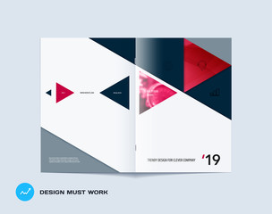 Wall Mural - Abstract colourful brochure in material design paper cut style, modern catalog, centerfold cover