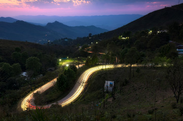 Wall Mural - doi pha tang at sunset.