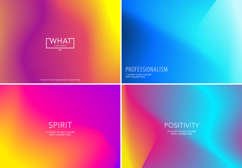 Wall Mural - Liquid fluid design of colourful abstract vector blend background for graphic template. Set