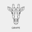 Vector illustration. Abstract polygon the head of a giraffe. Geometric line African animal.