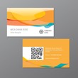 Yellow Name card or business card template with QR Code. Elegant and clean Name Card Template with barcode. Company name card.