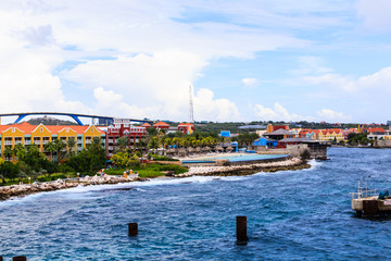 Wall Mural - Shops and Resort On Coast of Curacao