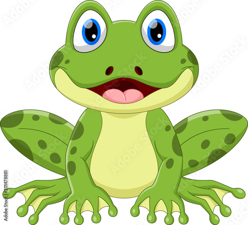 Fotomural Vector illustration of cute frog cartoon isolated on white background