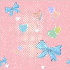 Cute seamless pattern with beautiful hand drawn bows. Vector doodle illustration. Cloth design, wallpaper, wrapping.