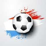 Fototapeta Sport - football world or european championship with ball and luxembourg flag colors.