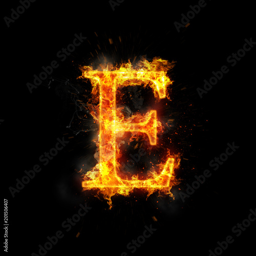 Fire letter E of burning flame. - Buy this stock illustration and ...