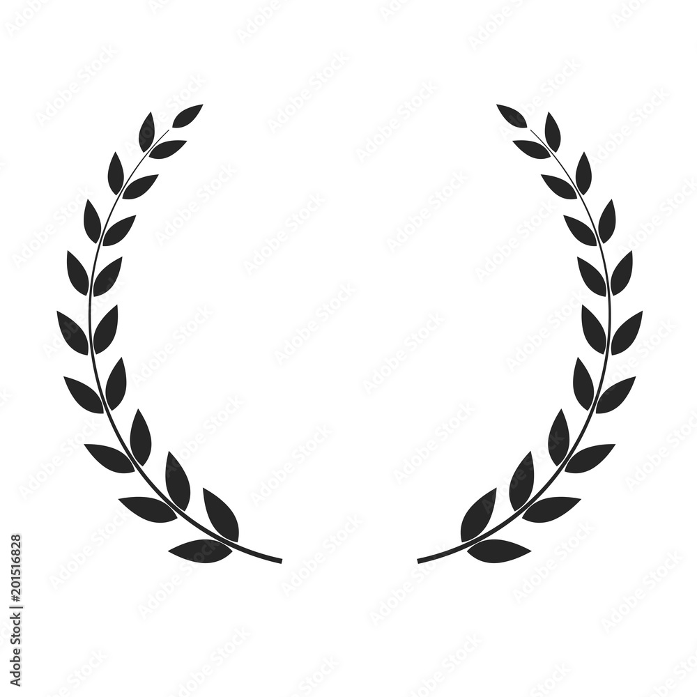 Vector laurel wreath isolated on white background Stock Vector | Adobe ...