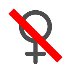 Wall Mural - NO WOMEN allowed sign. Female forbidden. Men only symbol. Vector icon.