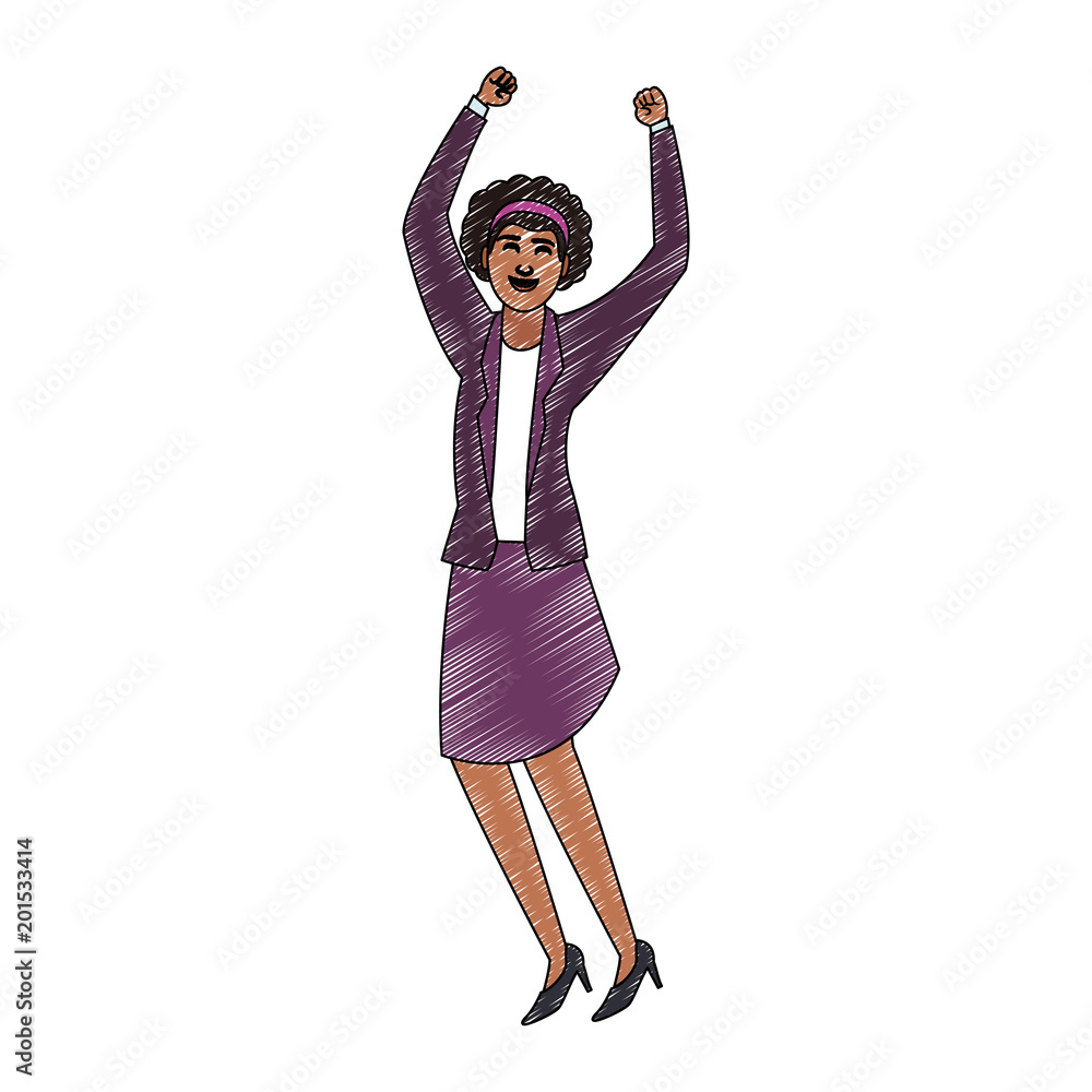 Happy business woman cartoon vector illustration graphic design Stock ...