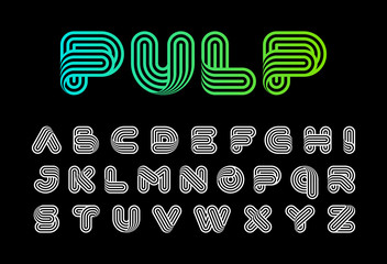 Stylised linear twisted font