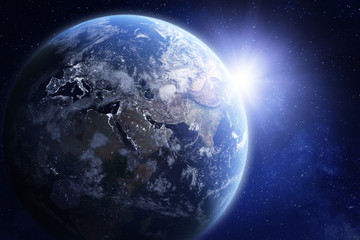 Wall Mural - 3d render of planet earth from space, elements from nasa