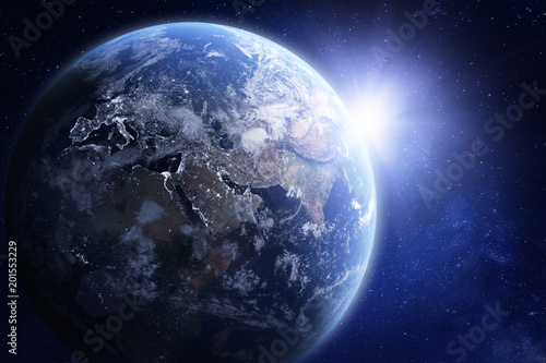Fotografía 3D render of planet Earth from space, elements from NASA