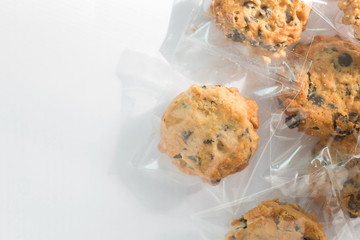 Wall Mural - Cookie in plastic wrap packaging.