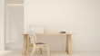 © CHOTi - Workplace clean design in condominium or small office - Study room white tone artwork for apartment or home office - 3D Rendering