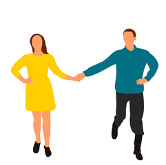 Wall Mural - flat style man and woman