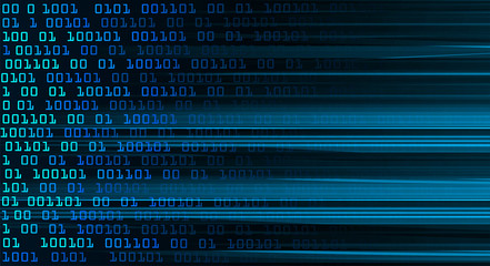 binary circuit board future technology, blue cyber security concept background, abstract hi speed di