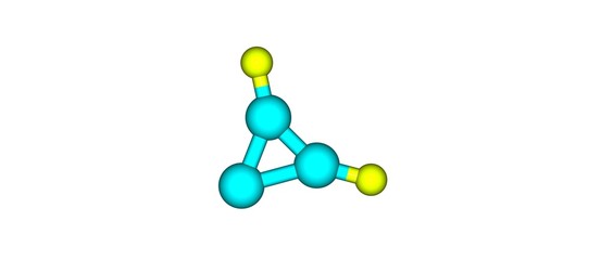 Poster - Cyclopropenylidene molecular structure isolated on white background