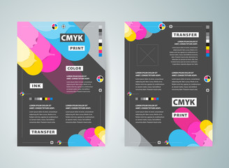 Wall Mural - Flyer brochure design. Front and back template design cover. Business flyer size A4 template, cmyk print polygraphy colored