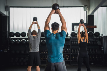 Workout class in gym