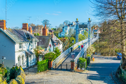 Fotomural View of residential houses alongside river Dee in Chester, England