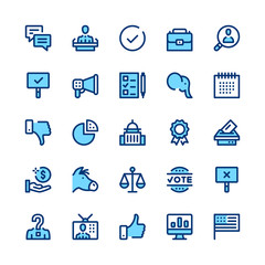 Wall Mural - Politics and elections line icons set. Modern graphic design concepts, simple symbols, elements, pictograms collection. Minimal thin line design. Premium quality. Pixel perfect. Vector outline icons