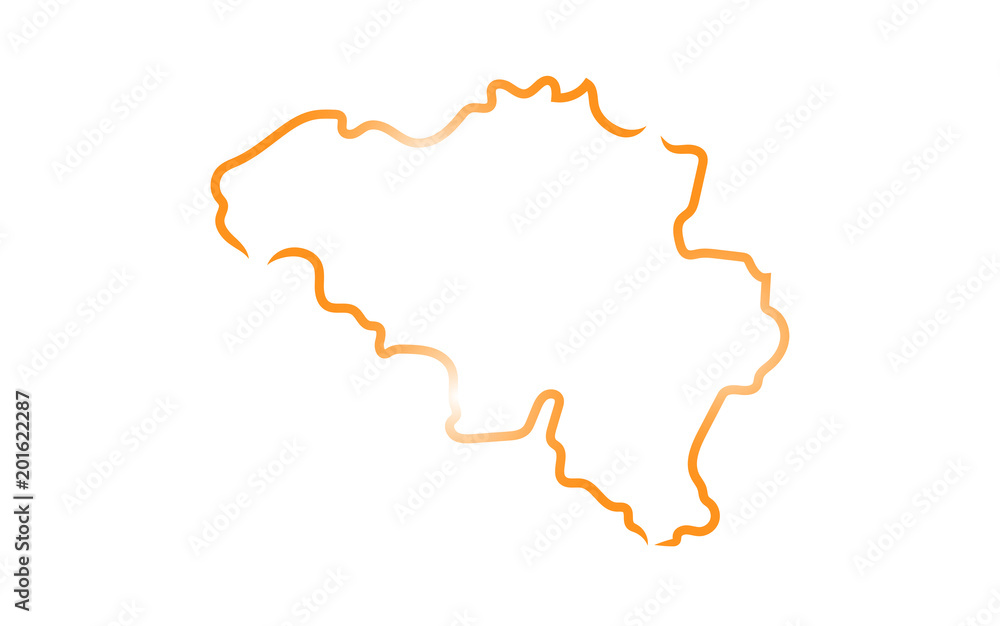 Stylized sketch map of Belgium Stock Vector | Adobe Stock