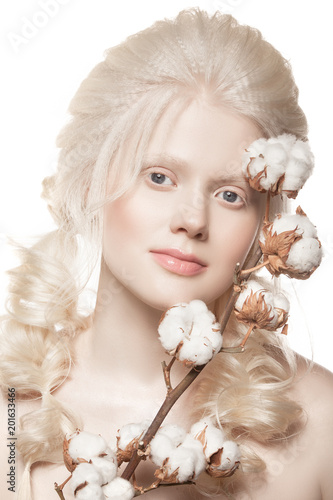 Beauty Is A Charming Albino Girl White Hair Eyebrows Eyelashes