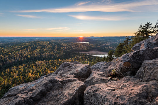 sunset from the top of teapot mountain - prince george - british columbia - canada