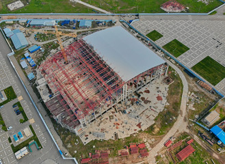 aerial survey of the construction site