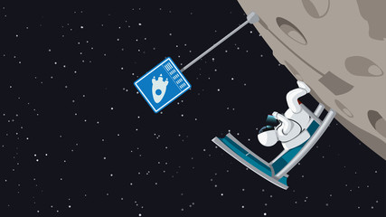 Wall Mural - astronaut waiting for transport